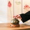 Lư trầm hoa sen xanh lá