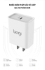 Combo sạc nhanh Bagi chuẩn PD củ sạc 20W dây Type-c to Lightning CB-PD20n-I