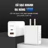 Củ sạc nhanh Bagi chuẩn PD Type-C 18W CE-PD18 màu trắng