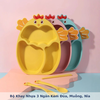 Bộ Khay Nhựa 3 Ngăn Kèm Đũa, Muỗng, Nĩa