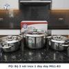 PQ: Bộ 3 nồi inox 1 đáy dày MG1-B3