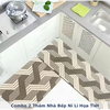 Combo 2 Thảm Nhà Bếp Nỉ Lì Họa Tiết Hình Thoi