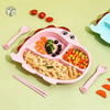 Bộ Khay Nhựa 3 Ngăn Kèm Đũa, Muỗng, Nĩa
