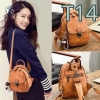 Balo Mini Da Mềm Đẹp Classic Đeo 2 Kiểu Balo Và Túi Đeo Chéo Móc Khóa Gấu 1