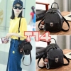 Balo Mini Da Mềm Đẹp Classic Đeo 2 Kiểu Balo Và Túi Đeo Chéo Móc Khóa Gấu 3