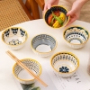 Bát Ăn Cơm Viền Vàng Họa Tiết Bắc Âu 2