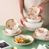 Bát sứ ăn cơm hoạ tiết tráng men