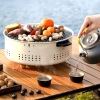 Bếp Nướng Than Hoa Hình Tròn màu trắng có vĩ nướng