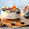Bếp Nướng Than Hoa Tròn Màu Trắng Có Vĩ Nướng 2