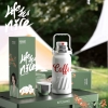 Bình Giữ Nhiệt Chữ Coffee 1200ML thân xoắn có dây đeo