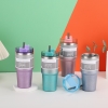 Bình Giữ Nhiệt inox Sơn Nhũ kim tuyến có ống hút 600ML