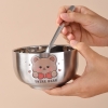Bộ 1c Bát và 1 thìa Inox Cách Nhiệt Hình Con Vật Dễ Thương
