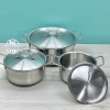 Bộ 3 nồi inox SONY nắp Inox size 16-18-24cm
