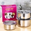 BỘ 3 NỒI INOX STOCK POT VỎ HỒNG (T60) (Bộ)