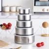 BỘ 5 CÁI THỐ INOX CAO CẤP CÓ NẮP ĐẬY 12-18CM