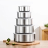BỘ 5 CÁI THỐ INOX CAO CẤP CÓ NẮP ĐẬY 12-18CM