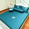 Bộ dra ga giường Thêu Micky phi lụa 1.6m