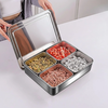 ộ khay đựng thực phẩm inox 4 ngăn có nắp đậy inox 2
