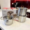 Bộ nồi 3 món inox 304 CAMEL, đáy 3 lớp, chống dính, tay cầm cách nhiệt