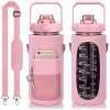 bình nước thể thao 2000ml có lưới kẹp điện thoại chìa khoá tiện lợi