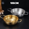 Chảo Inox Mạ Vàng (trắng) 18cm 2 quai hình tròn (T100) (Cái)