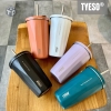 Cốc Giữ Nhiệt 600ML Hiệu Tyeso inox vân nỗi kèm ống hút (T50) (Cái)