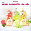 Topgia: Combo 3 chai nước rửa chén chanh + gừng+ bưởi