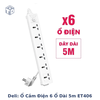Deli Ổ cắm điện 6 ổ dài 5m ET406-1
