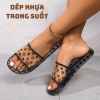 Dép Nhựa Quai Ngang Trong Suốt Pha Lê
