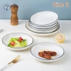 Đĩa Sứ Tròn Sọc Trắng Viền Đen Size 8-1