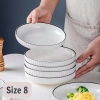 Đĩa Sứ Tròn Sọc Trắng Viền Đen Size 8-2