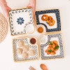 Đĩa Sứ Vuông Có Ngăn Chấm Phong Cách Bắc Âu Cổ Điển 3