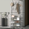 KỆ Chữ L: GIÁ TREO QUẦN ÁO 3IN1 ĐỂ GIÀY CÓ MẪU TREO MŨ 4 TẦNG 2 BẬC GẤP GỌN