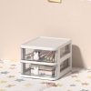 Hộp 2 ngăn để bàn mini có ngăn kéo tai thỏ, kệ để bút mini 3