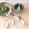 Hộp 5 Muỗng Sứ Hoạ Tiết Đen Trắng 2