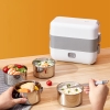 Lunchbox: Hộp cơm cắm điện 2 tầng 4 bát inox giữ nhiệt, hâm nóng