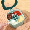HỘP ĐỰNG GIA VỊ 4 NGĂN CÓ NẮP ĐẬY KÈM MUỖNG