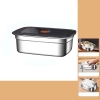 Hộp Đựng Thực Phẩm Inox 2200ml Có Nắp lỗ tròn hồng đậy kín 3