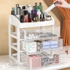 Kệ nhựa 25x18x28.5cm: Kệ Đựng Mỹ Phẩm Đồ Trang Điểm 4 Tầng Ngăn Kéo