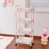 Kệ thỏ 4 tầng: Đựng Đồ 4 Tầng Có Bánh Xe Di Chuyển Tặng Kèm Sticker Thỏ 37x23x90cm (T20)- (Cái)