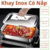 Khay Inox Hình Chữ Nhật Có 2 tay Cầm Có Nắp có quai 3
