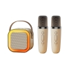Loa bluetooth mini karaoke kèm 2 mic K12 Không dây