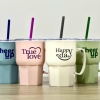 Ly Quai Ống Hút 550ml TLT True Love, Happy day