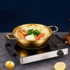 Nồi lẩu bằng thép không gỉ dày hai tay cầm màu vàng size 20cm