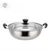 Nồi Lẩu Inox 26cm màu trắng 2 quai ko vĩ hấp nắp trong suốt(T200) (Cái)