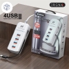 Ổ cắm sạc thông minh 4 cổng sạc nhanh màu trắng + đen (T200)- (Cái)