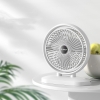 Quạt Tích Điện Super Để Bàn xoay 360 có logo chữ Super ở giữa vòng tròn