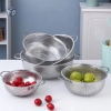 Rá Rổ Lưới gạo tổ ong Inox 28.5cm có tai có quai (T140) (Cái)