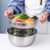 Rá Rổ Lưới gạo tổ ong Inox 28.5cm có tai có quai