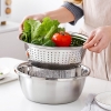 Rổ nạo thái INOX 3IN1: Rổ bằng Inox 3in1 gồm nạo , thái, cắt rau củ quả
